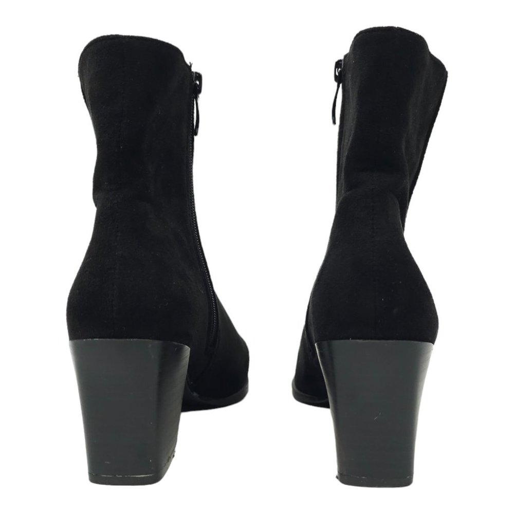 Mata Kelsie Faux Suede Back Zip Ankle Boot Womens Size 8 Block Heel Pointed Toe - Picture 5 of 11